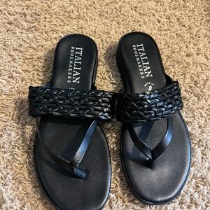 Italian Shoemakers Black Braided Sandals
